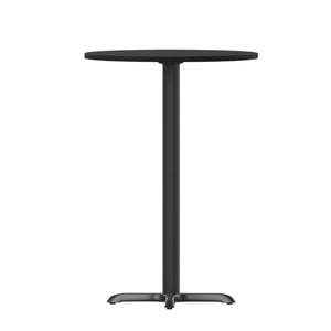 English Elm Stiles Commercial-Grade Bar Height Table Set with Reversible Laminate Top for Dining Spaces Black 36" Round XU-RD-36-BLKTB-T3030B-GG
