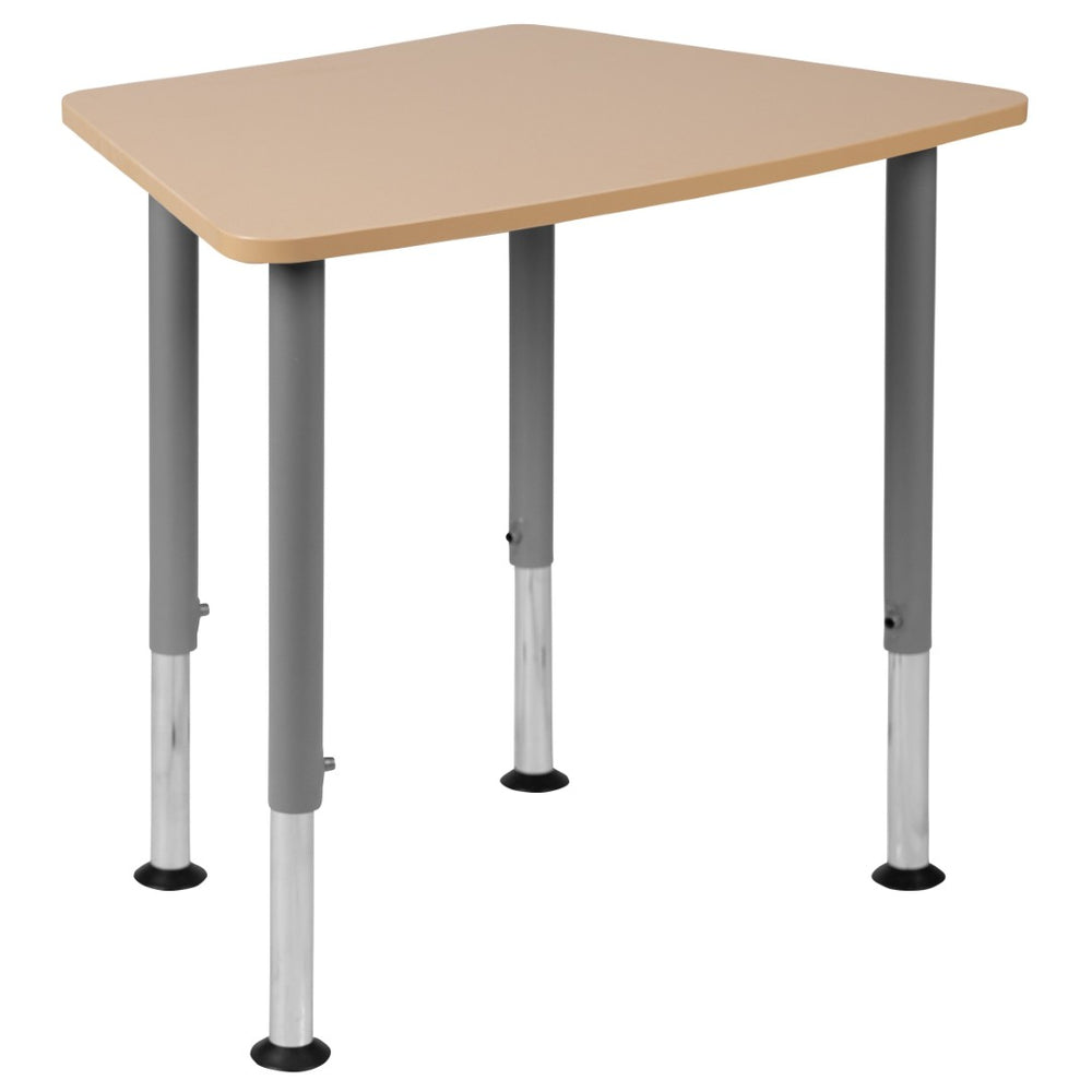 English Elm Billie Hex Adjustable Student Desk - Durable, Collaborative Design for Classrooms & Home Learning Spaces XU-SF-1001-NAT-A-GG