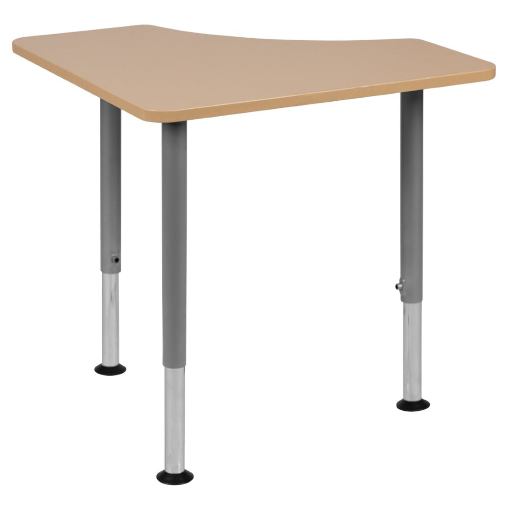 English Elm Billie Triangular Adjustable Student Desk - Perfect for Collaborative Learning in Home & Classroom Spaces XU-SF-1003-NAT-A-GG