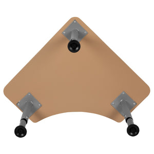 English Elm Billie Triangular Adjustable Student Desk - Perfect for Collaborative Learning in Home & Classroom Spaces XU-SF-1003-NAT-A-GG