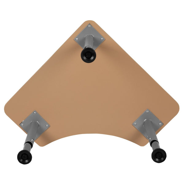 English Elm Billie Triangular Adjustable Student Desk - Perfect for Collaborative Learning in Home & Classroom Spaces XU-SF-1003-NAT-A-GG