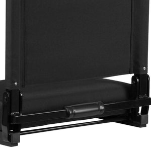 English Elm Grandstand Padded Stadium Chairs with 500 lb Capacity - Lightweight, Portable Folding Seats for Events Black XU-STA-BK-GG