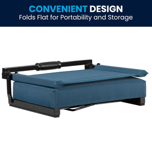 English Elm Grandstand Padded Stadium Chairs with 500 lb Capacity - Lightweight, Portable Folding Seats for Events Teal XU-STA-GN-GG