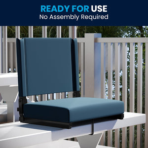 English Elm Grandstand Padded Stadium Chairs with 500 lb Capacity - Lightweight, Portable Folding Seats for Events Teal XU-STA-GN-GG