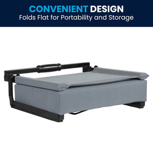 English Elm Grandstand Padded Stadium Chairs with 500 lb Capacity - Lightweight, Portable Folding Seats for Events Gray XU-STA-GY-GG