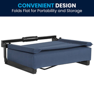 English Elm Grandstand Padded Stadium Chairs with 500 lb Capacity - Lightweight, Portable Folding Seats for Events Navy Blue XU-STA-NAVY-GG