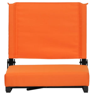 English Elm Grandstand Padded Stadium Chairs with 500 lb Capacity - Lightweight, Portable Folding Seats for Events Orange XU-STA-OR-GG