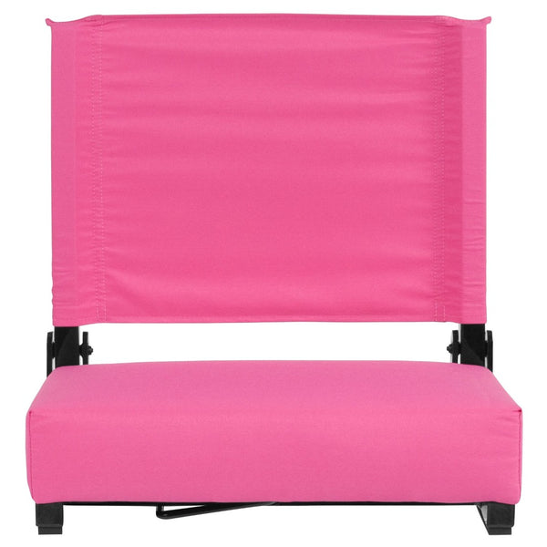 English Elm Grandstand Padded Stadium Chairs with 500 lb Capacity - Lightweight, Portable Folding Seats for Events Pink XU-STA-PK-GG