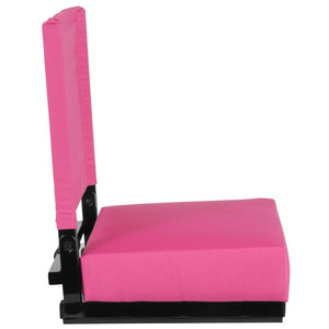 English Elm Grandstand Padded Stadium Chairs with 500 lb Capacity - Lightweight, Portable Folding Seats for Events Pink XU-STA-PK-GG