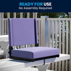 English Elm Grandstand Padded Stadium Chairs with 500 lb Capacity - Lightweight, Portable Folding Seats for Events Purple XU-STA-PUR-GG