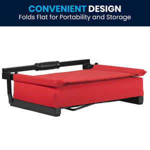 English Elm Grandstand Padded Stadium Chairs with 500 lb Capacity - Lightweight, Portable Folding Seats for Events Red XU-STA-RED-GG