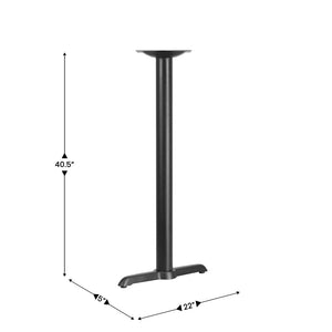 English Elm Beverly Durable 5'' x 22'' T-Base Restaurant Table with Bar Height Column for Commercial Use XU-T0522-BAR-GG