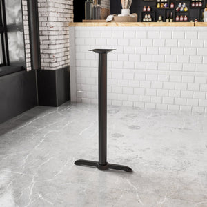 English Elm Beverly Durable 5'' x 22'' T-Base Restaurant Table with Bar Height Column for Commercial Use XU-T0522-BAR-GG