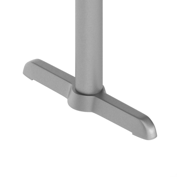 English Elm Beverly 5'' x 22'' T-Base Restaurant Table Foundation for Durable Dining in Commercial Spaces Silver XU-T0522-SLV-GG