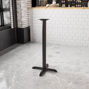 English Elm Beverly 22'' x 22'' Bar Height Table Base - Sturdy Cast Iron X-Base for Restaurants & Cafes XU-T2222-BAR-GG