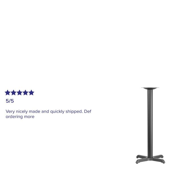English Elm Beverly 22'' x 22'' Bar Height Table Base - Sturdy Cast Iron X-Base for Restaurants & Cafes XU-T2222-BAR-GG