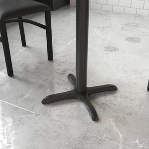 English Elm Beverly 22'' x 22'' Commercial Restaurant Table Base - Durable Cast Iron Design for Any Setting Black XU-T2222-GG