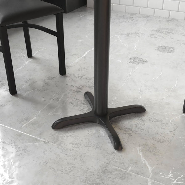 English Elm Beverly 22'' x 22'' Commercial Restaurant Table Base - Durable Cast Iron Design for Any Setting Black XU-T2222-GG