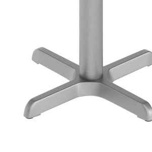English Elm Beverly 22'' x 22'' Commercial Restaurant Table Base - Durable Cast Iron Design for Any Setting Silver XU-T2222-SLV-GG