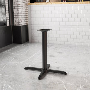 English Elm Beverly X-Base Restaurant Table Base - Durable Cast Iron, Easy Assembly for Cafes & Break Rooms XU-T2230-GG