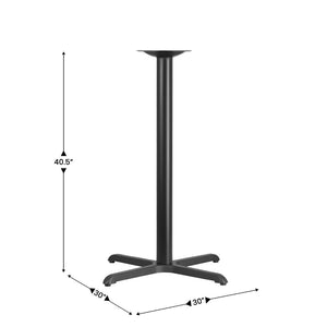 English Elm Beverly 30" x 30" Commercial-Grade Bar Height Table Base with Durable X-Design and Easy Assembly XU-T3030-BAR-GG