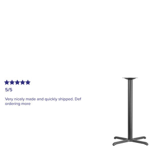 English Elm Beverly 30" x 30" Commercial-Grade Bar Height Table Base with Durable X-Design and Easy Assembly XU-T3030-BAR-GG
