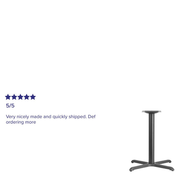 English Elm Beverly 30'' x 30'' Heavy-Duty X-Base Table Support for Restaurants and Cafeterias – Durable & Stable Black XU-T3030-GG