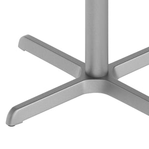 English Elm Beverly 30'' x 30'' Heavy-Duty X-Base Table Support for Restaurants and Cafeterias – Durable & Stable Silver XU-T3030-SLV-GG