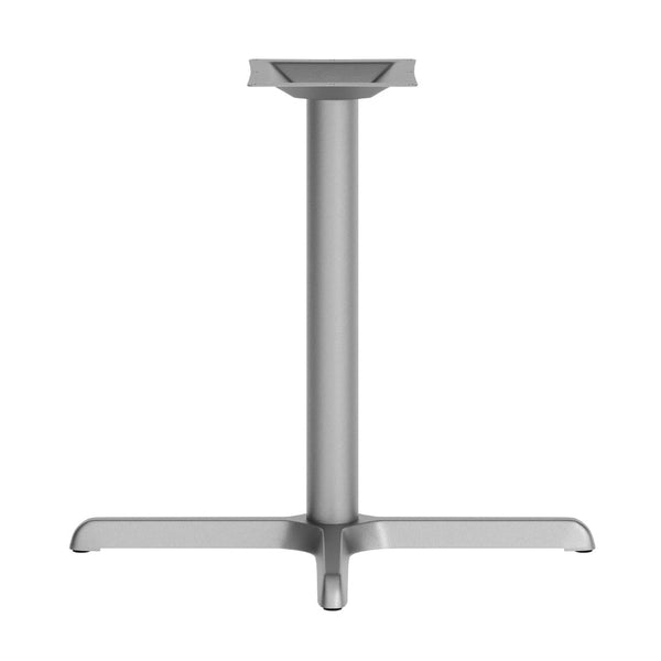 English Elm Beverly 30'' x 30'' Heavy-Duty X-Base Table Support for Restaurants and Cafeterias – Durable & Stable Silver XU-T3030-SLV-GG