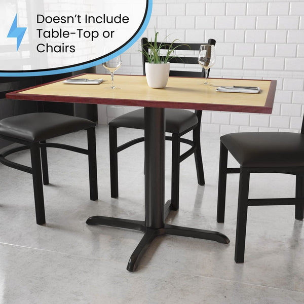 English Elm Beverly 33'' x 33'' Commercial-Grade X-Base Restaurant Table for Durable Dining Spaces & Decor XU-T3333-GG