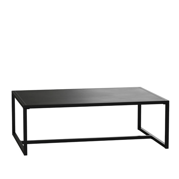 English Elm Brock Outdoor Patio Coffee Table - Stylish Black Steel Design for Decks, Porches, and Poolside Use XU-T6R60USO-1T-BK-GG