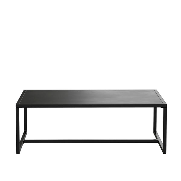 English Elm Brock Outdoor Patio Coffee Table - Stylish Black Steel Design for Decks, Porches, and Poolside Use XU-T6R60USO-1T-BK-GG