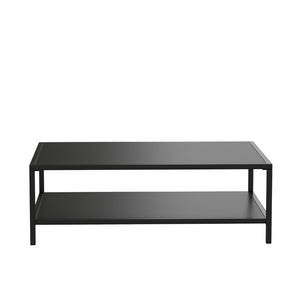 English Elm Brock Outdoor 2-Tier Coffee Table - Durable Steel Design for Patio, Porch, Poolside & Living Room XU-T6R60USO-2T-BK-GG