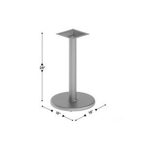 English Elm Beverly 18'' Round Restaurant Table Base – Durable, Heavy-Duty Foundation for Commercial Spaces Silver XU-TR18-SLV-GG