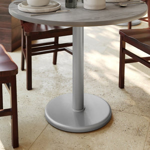 English Elm Beverly 18'' Round Restaurant Table Base – Durable, Heavy-Duty Foundation for Commercial Spaces Silver XU-TR18-SLV-GG