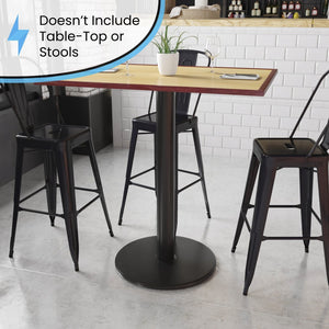 English Elm Beverly 24'' Round Bar Height Table Base - Durable Cast Iron Design for Restaurants & Cafés XU-TR24-BAR-GG