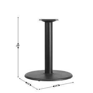 English Elm Beverly 24'' Round Restaurant Table Base - Heavy Cast Iron, Durable Black Finish for Commercial Use XU-TR24-GG