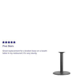 English Elm Beverly 24'' Round Restaurant Table Base - Heavy Cast Iron, Durable Black Finish for Commercial Use XU-TR24-GG