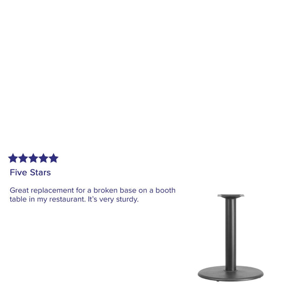 English Elm Beverly 24'' Round Restaurant Table Base - Heavy Cast Iron, Durable Black Finish for Commercial Use XU-TR24-GG