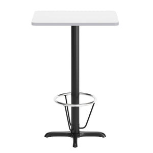 English Elm Stiles Commercial-Grade Rectangular Table Set with Durable Laminate Top and Heavy-Duty Base for Dining White 24"W x 30"L XU-WHTB-2430-T2222B-3CFR-GG