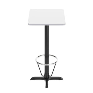 English Elm Stiles Commercial-Grade Rectangular Table Set with Durable Laminate Top and Heavy-Duty Base for Dining White 24"W x 30"L XU-WHTB-2430-T2222B-3CFR-GG