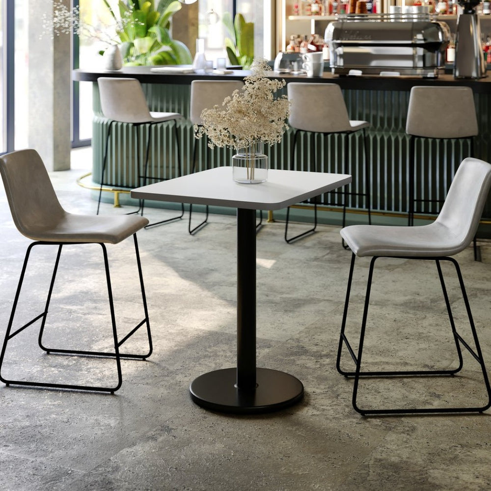 English Elm Graniss Versatile Rectangular Laminate Table Top with Durable Cast-Iron Base for Dining Spaces White 24"W x 30"L XU-WHTB-2430-TR18-GG