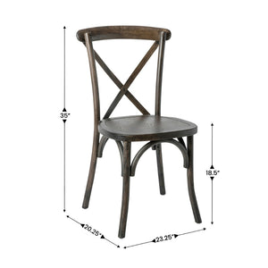 English Elm HERCULES Stackable Cross Back Chair - Timeless Wood Design for Bistro or Home, Fully Assembled & Durable Early American XU-X-EA-GG