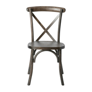 English Elm HERCULES Stackable Cross Back Chair - Timeless Wood Design for Bistro or Home, Fully Assembled & Durable Early American XU-X-EA-GG