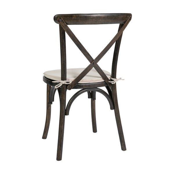 English Elm HERCULES Stackable Cross Back Dining Chair with Cushion - Timeless Design for Comfort & Durability Early American XU-X-EA-NTC-GG