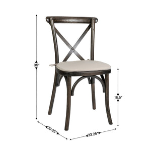 English Elm HERCULES Stackable Cross Back Dining Chair with Cushion - Timeless Design for Comfort & Durability Early American XU-X-EA-NTC-GG