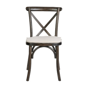 English Elm HERCULES Stackable Cross Back Dining Chair with Cushion - Timeless Design for Comfort & Durability Early American XU-X-EA-NTC-GG