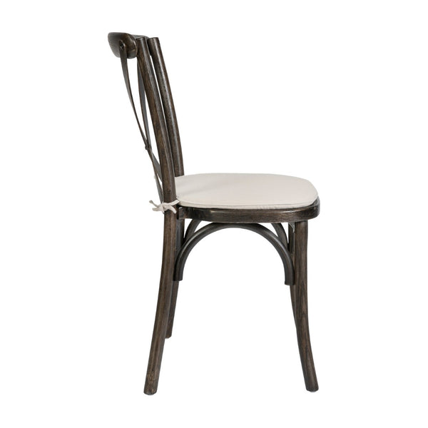 English Elm HERCULES Stackable Cross Back Dining Chair with Cushion - Timeless Design for Comfort & Durability Early American XU-X-EA-NTC-GG