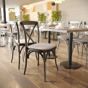 English Elm HERCULES Stackable Cross Back Dining Chair with Cushion - Timeless Design for Comfort & Durability Early American XU-X-EA-NTC-GG