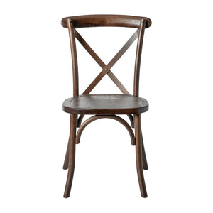 English Elm HERCULES Stackable Cross Back Chair - Timeless Wood Design for Bistro or Home, Fully Assembled & Durable Mahogany XU-X-MAH-GG